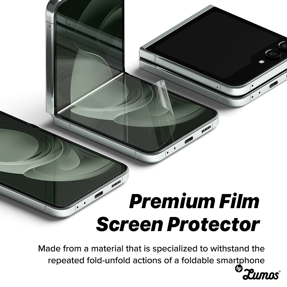 𝗥𝗜𝗡𝗚𝗞𝗘 𝗗𝘂𝗮𝗹 𝗘𝗮𝘀𝘆 𝗙𝗶𝗹𝗺 𝟮 𝗣𝗰𝘀 For Samsung Galaxy Z Flip 5 (Inner display screen protector)