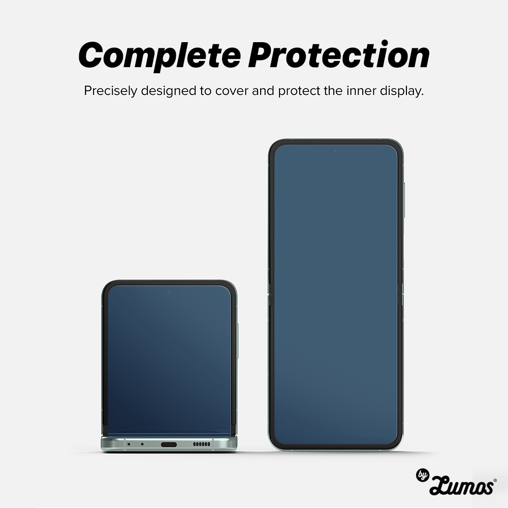 𝗥𝗜𝗡𝗚𝗞𝗘 𝗗𝘂𝗮𝗹 𝗘𝗮𝘀𝘆 𝗙𝗶𝗹𝗺 𝟮 𝗣𝗰𝘀 For Samsung Galaxy Z Flip 5 (Inner display screen protector)